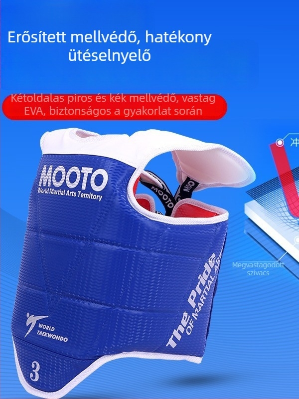 Taekwondo védőfelszerelés készlet fej-, könyök-, lábszárvédő, váll- és bokavédővel, habanyagból, univerzális illeszkedés