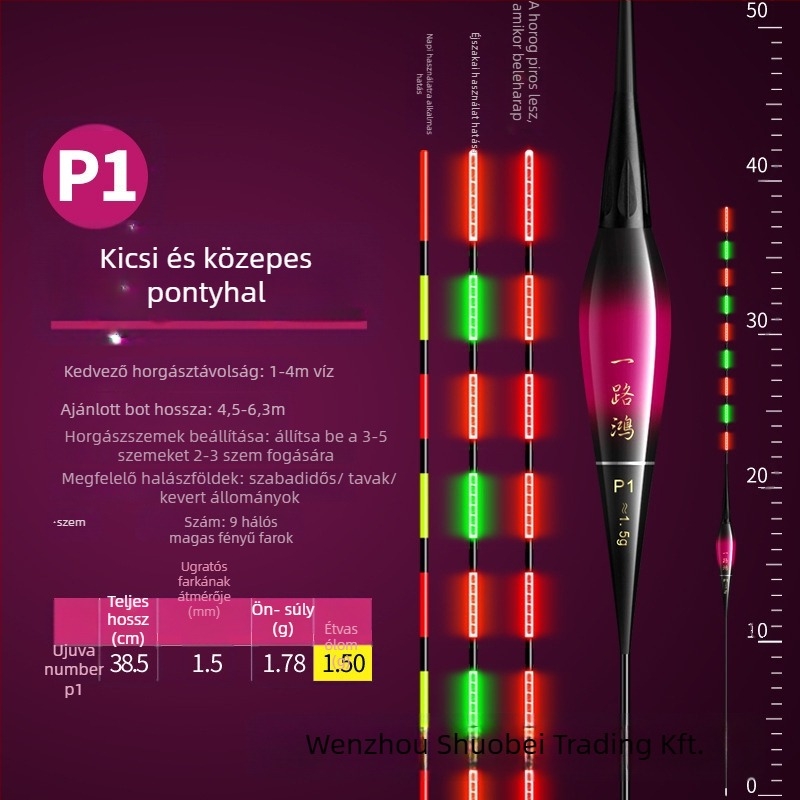 Elektronikus úszó éjjellátó világítással, nagy érzékenység, ultra-fényes, nappali és éjszakai használatra