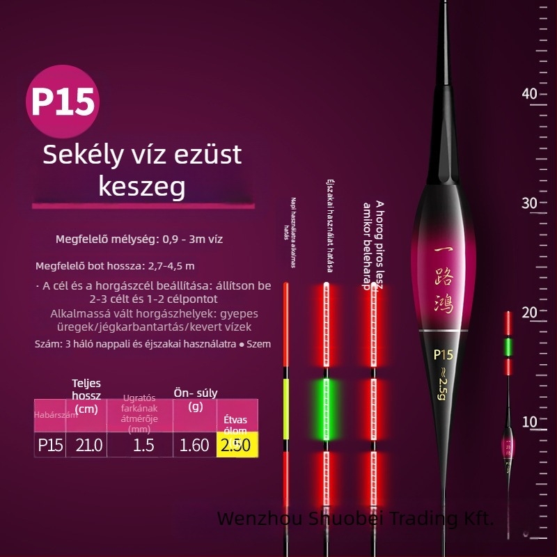 Elektronikus úszó éjjellátó világítással, nagy érzékenység, ultra-fényes, nappali és éjszakai használatra