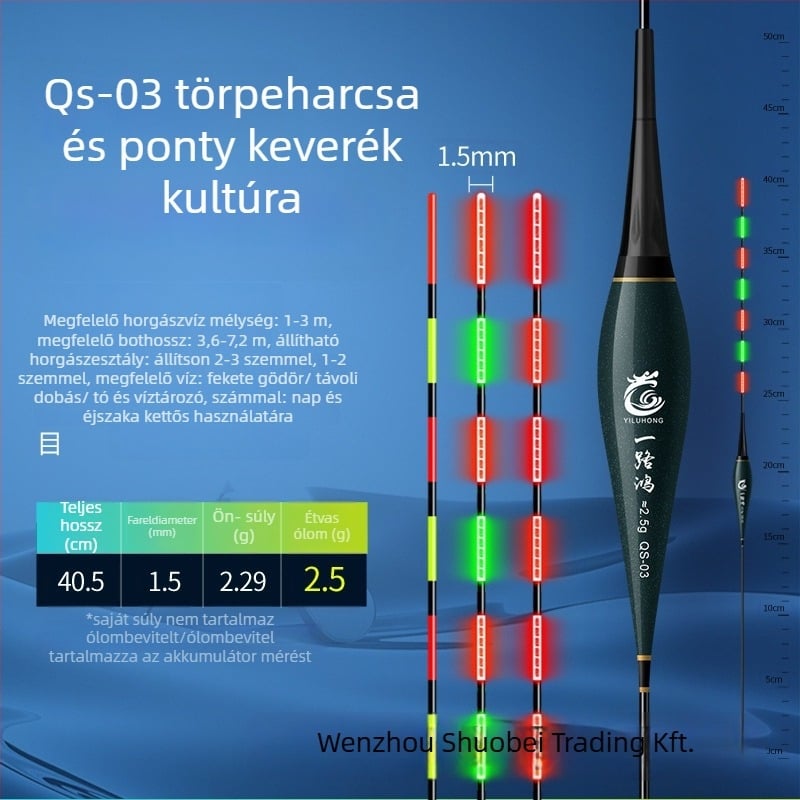 Elektronikus úszó éjjellátó világítással, nagy érzékenység, ultra-fényes, nappali és éjszakai használatra