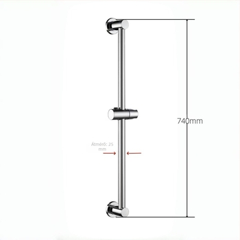 Zuhanyzóemelő rúd; rozsdamentes acél, krómozott felület, minimalist stílus