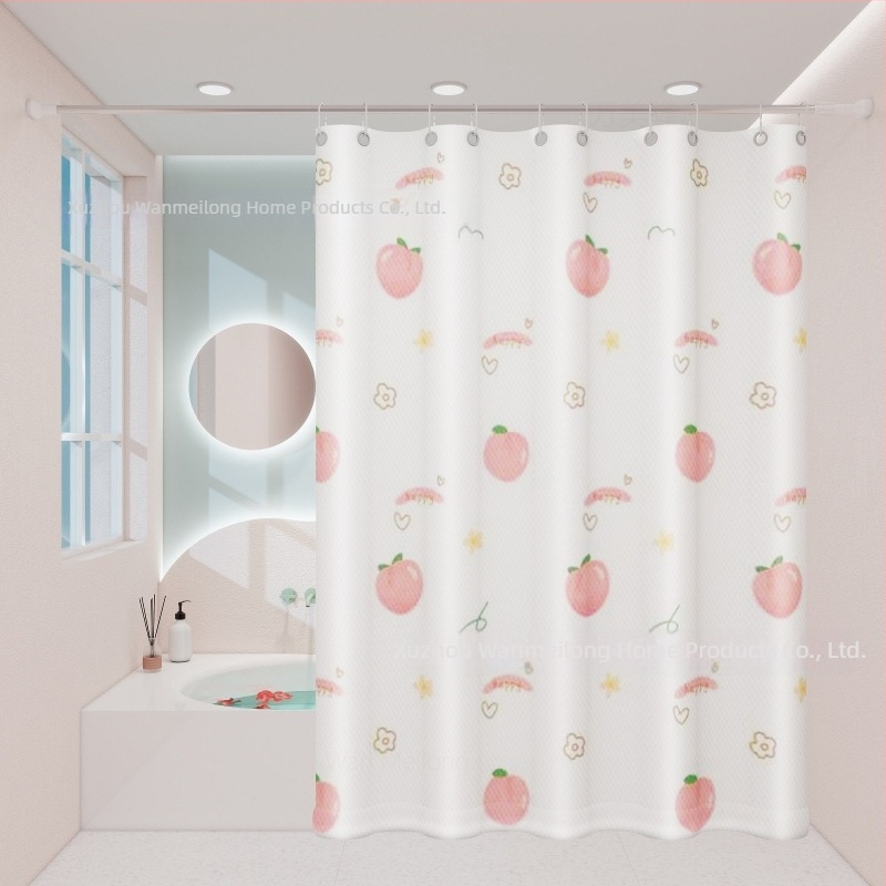 Poliészter zuhanyfüggöny fürdőszobához, vastagított, vízálló és penészálló, rajzfilm mintás etnikus stílusban, testreszabható