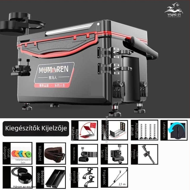 Wrangler horgászdoboz, teljes készlet, kapacitás 25–32 L, könnyű, műanyag, szigetelt