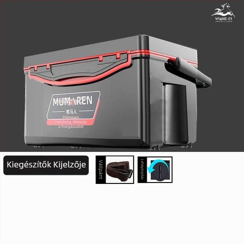 Wrangler horgászdoboz, teljes készlet, kapacitás 25–32 L, könnyű, műanyag, szigetelt