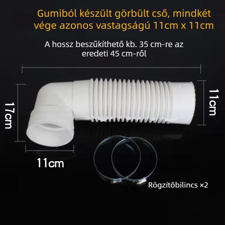 WC lefolyócső, szilikon, falcsatlakozás, vastagított dizájn