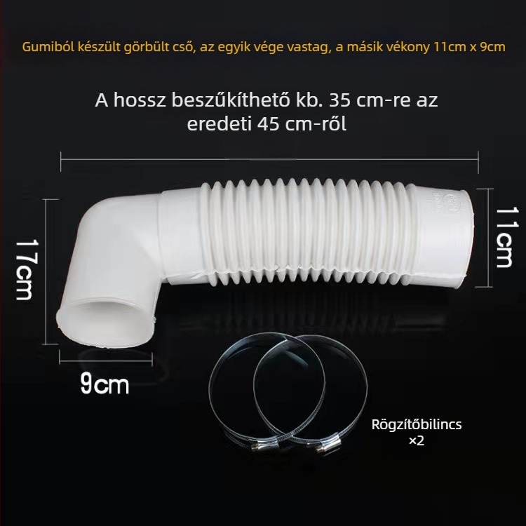 WC lefolyócső, szilikon, falcsatlakozás, vastagított dizájn