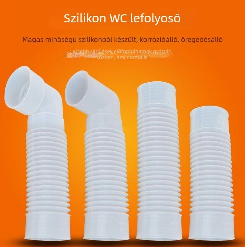 WC lefolyócső, szilikon, falcsatlakozás, vastagított dizájn