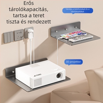 Lyukmentes falra szerelhető tartó routereknek, set-top dobozoknak és megfigyelő kameráknak — szénacél, modern minimalist stílus, fúrás nélküli rögzítés