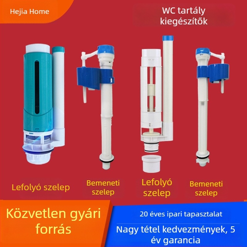 Guggoló WC tartály bemeneti szelepe – ABS, 3-6L öblítés, univerzális kompatibilitás, OEM logó