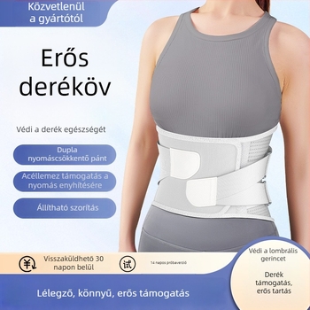 Lumbális támasztó öv, állítható, lélegző latex, uniszex, deréktáji stabilizálás és védelem
