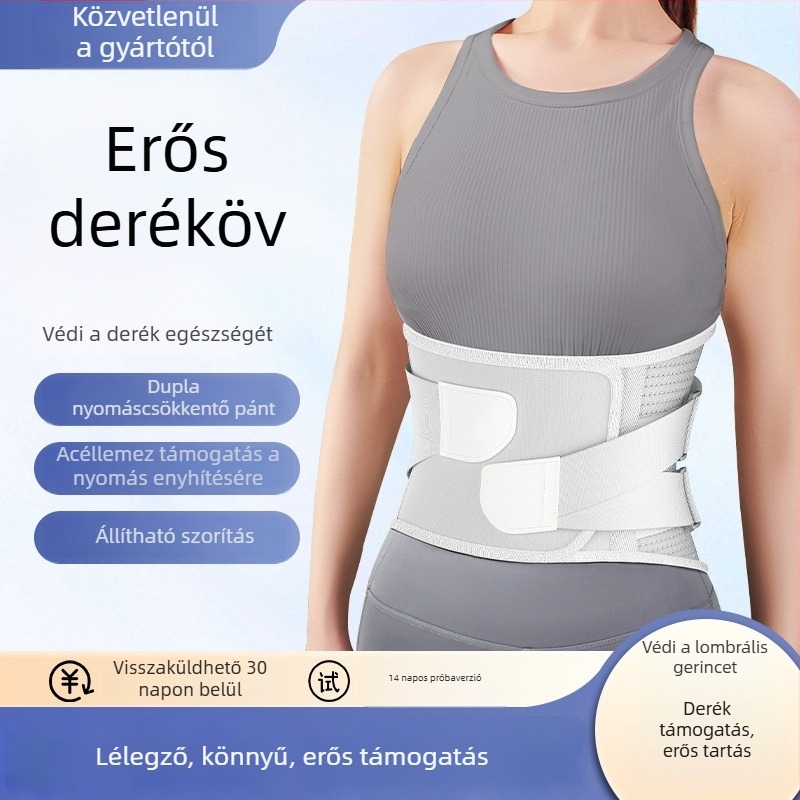 Lumbális támasztó öv, állítható, lélegző latex, uniszex, deréktáji stabilizálás és védelem