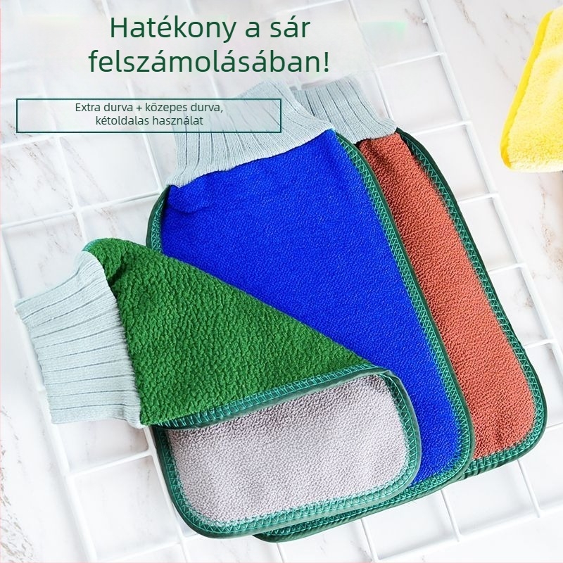 Férfi fürdőlepedő hátmasszírozó kesztyűvel, exfoláló, viszkózból készült, általános felhasználás