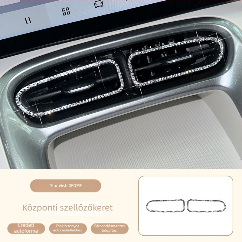 Geely Star Wish Rhinestone Alloy Gear Shift Interior Sticker — Krómfém, Magna Márka, 26. gen Geely Star Wish Modell