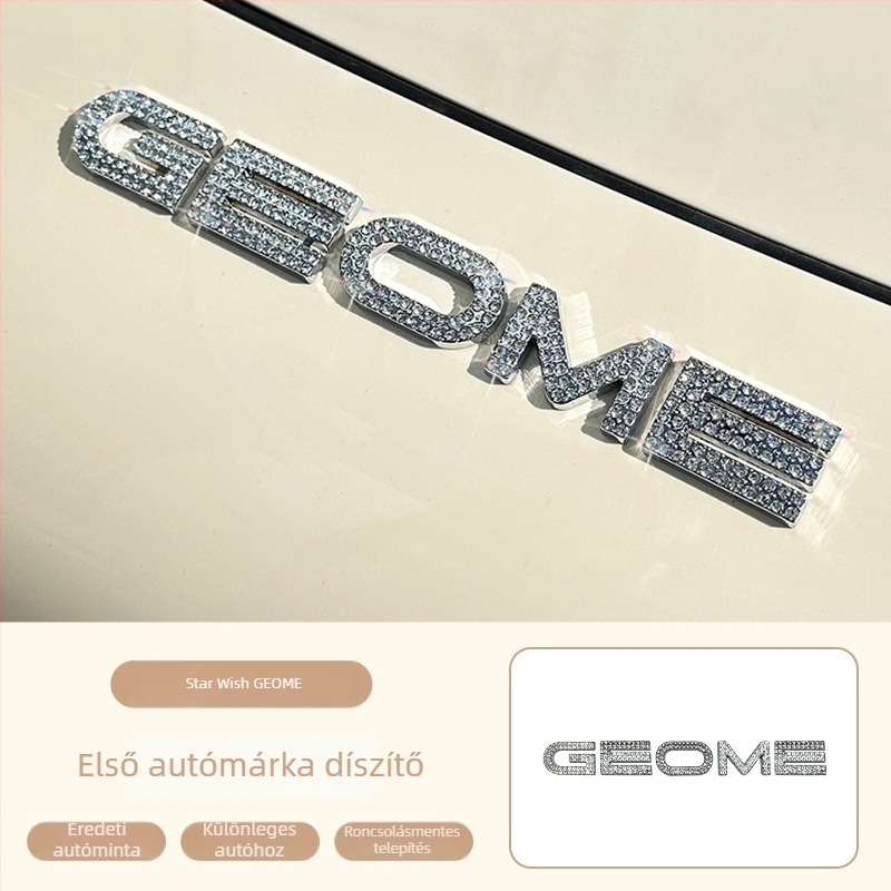 Geely Star Wish Rhinestone Alloy Gear Shift Interior Sticker — Krómfém, Magna Márka, 26. gen Geely Star Wish Modell