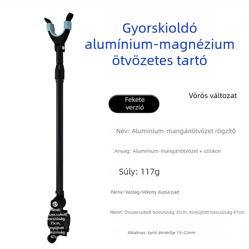 Horgászbot tartó – univerzális, alumíniumötvözet, hátsó szerelés