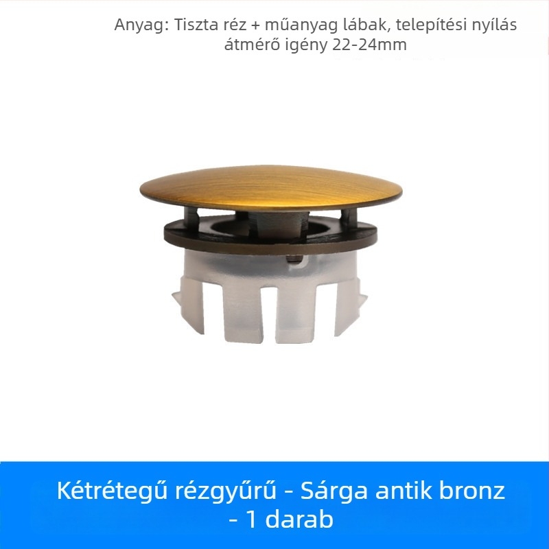 Túlfolyó dekoratív fedél mosdókagylóhoz, sárgaréz, modern minimalista stílus, márka Xiongpin (Anyag: sárgaréz; Stílus: modern minimál; Kategória: túlfolyó dekoratív fedél)