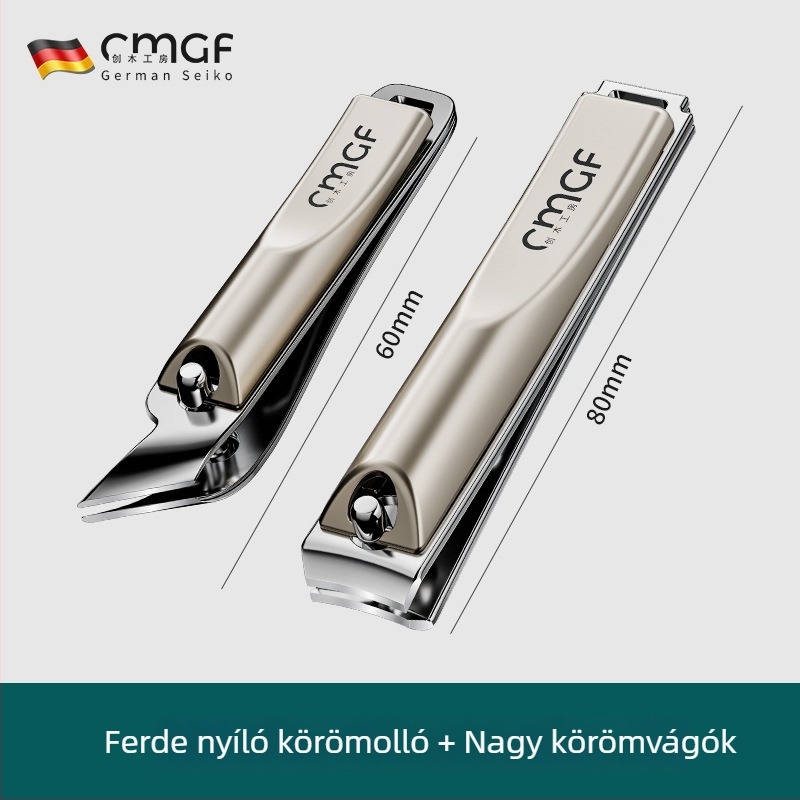 Körömvágó készlet, rozsdamentes acél, ferde száj, háztartási használat, hordozható
