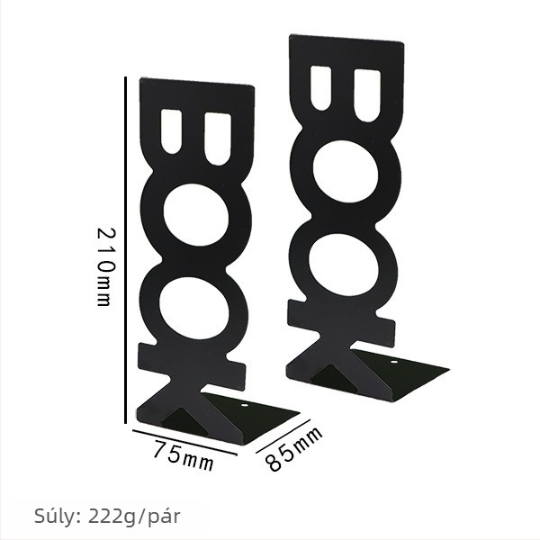 Fém könyvállvány és irodai készlet, modell xj-3652, márka Hundred Chop; pár tömege 708 g; belső doboz mérete 260x150x150 mm