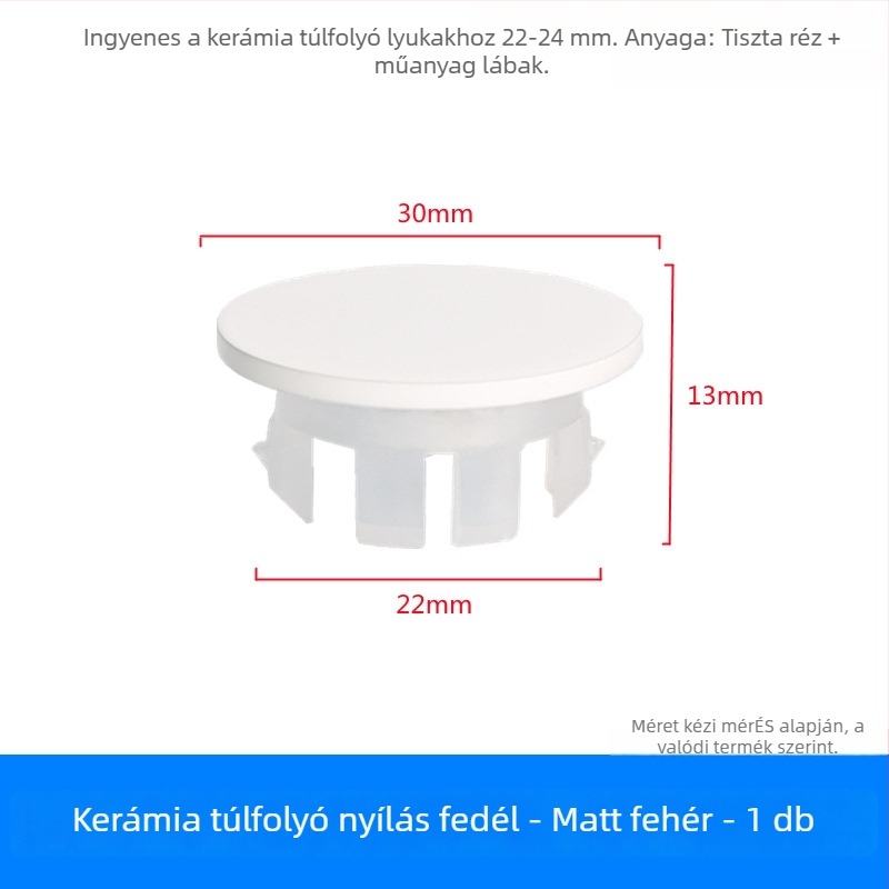 Mosdókagyló túlfolyó dugója (réz+műanyag, nyomó típusú, modell XP-T3)