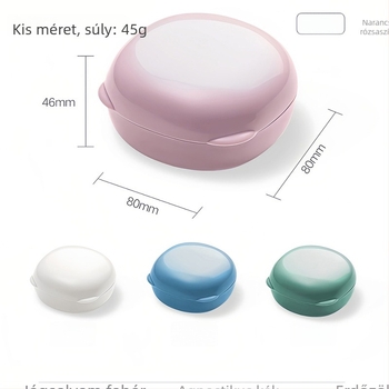 Utazási szappantartó doboz, hordozható, vízálló fedéllel, PP anyagból, nyomtatott logóval, 100 darabos csomag