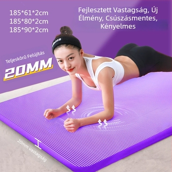 Jógaszőnyeg, 1,8 cm vastag, csúszásmentes felület, kezdőbarát, otthoni használatra; alkalmas jóga, edzés, tánc