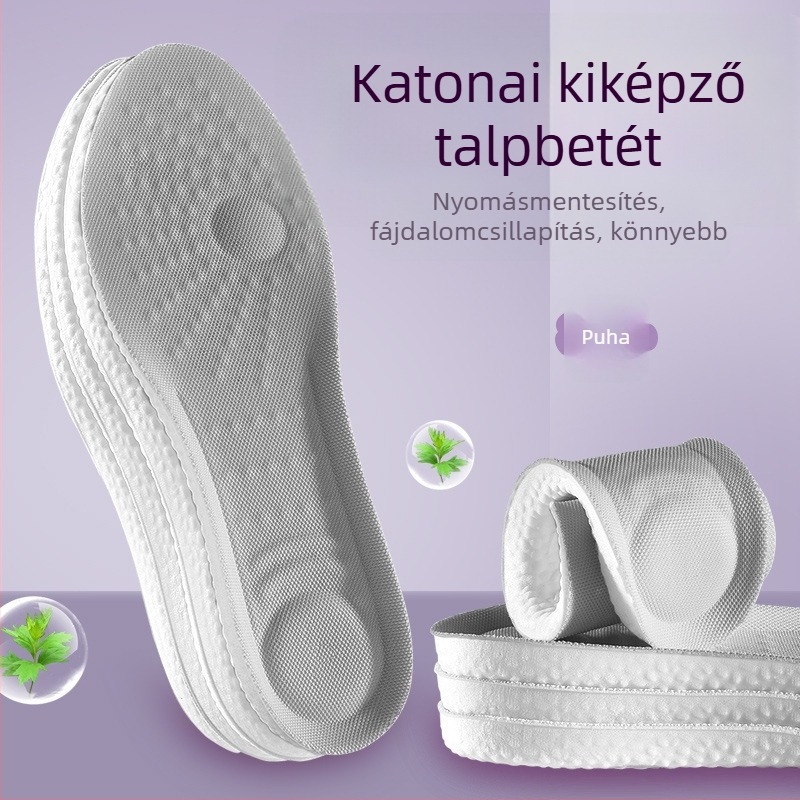 Memóriás habból készült talpbetét lassú rebound-dal, légáteresztő, nedvességelnyelő, szagtalan, könnyű és kényelmes, magasságnövelő vastag dizájn.