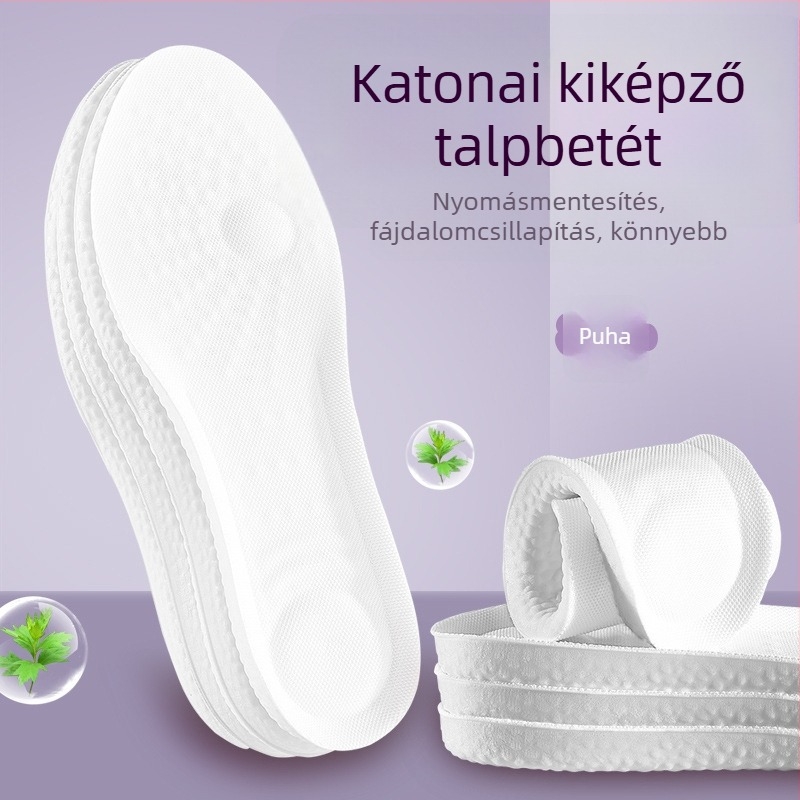 Memóriás habból készült talpbetét lassú rebound-dal, légáteresztő, nedvességelnyelő, szagtalan, könnyű és kényelmes, magasságnövelő vastag dizájn.