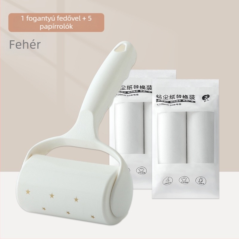 Műanyagból készült tapadó lint-roller, szakadásra tervezett papírokkal a szőr eltávolítására, modern minimalista dizájn, 2023-ban megjelent.