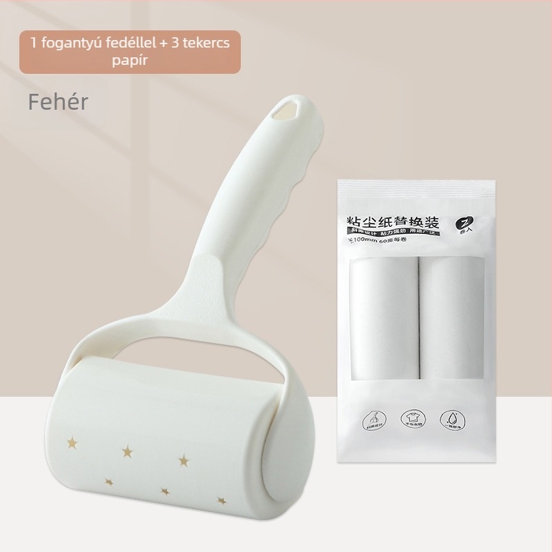 Műanyagból készült tapadó lint-roller, szakadásra tervezett papírokkal a szőr eltávolítására, modern minimalista dizájn, 2023-ban megjelent.