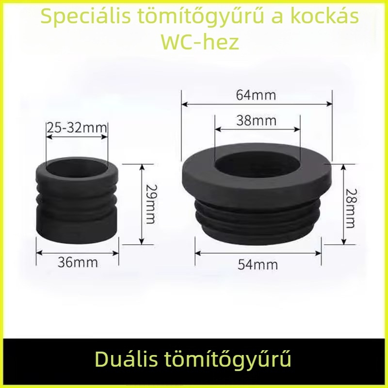 Gumi tömítőgyűrű kockamosdó WC-hez – kiegészítő a mosó szelepe kompatibilitásával, dek lecsőhöz, telepítéshez