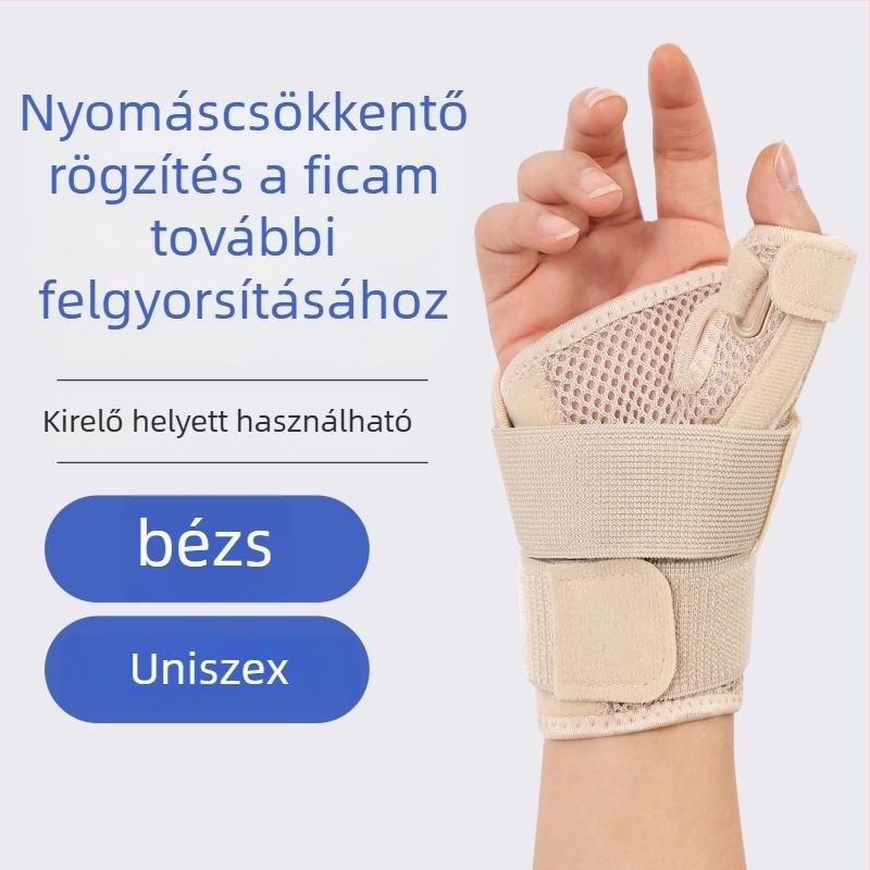 Sportos csukló- és ujjvédő készlet légáteresztő poliészter anyaggal, csukló stabilizáció, ujjtartó védelem, kompressziós rögzítés