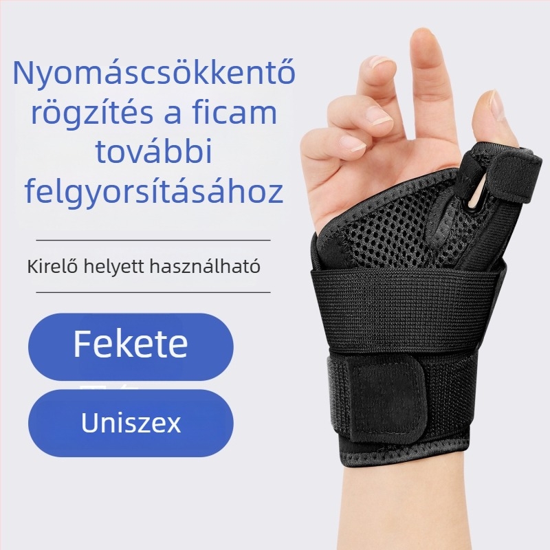 Sportos csukló- és ujjvédő készlet légáteresztő poliészter anyaggal, csukló stabilizáció, ujjtartó védelem, kompressziós rögzítés