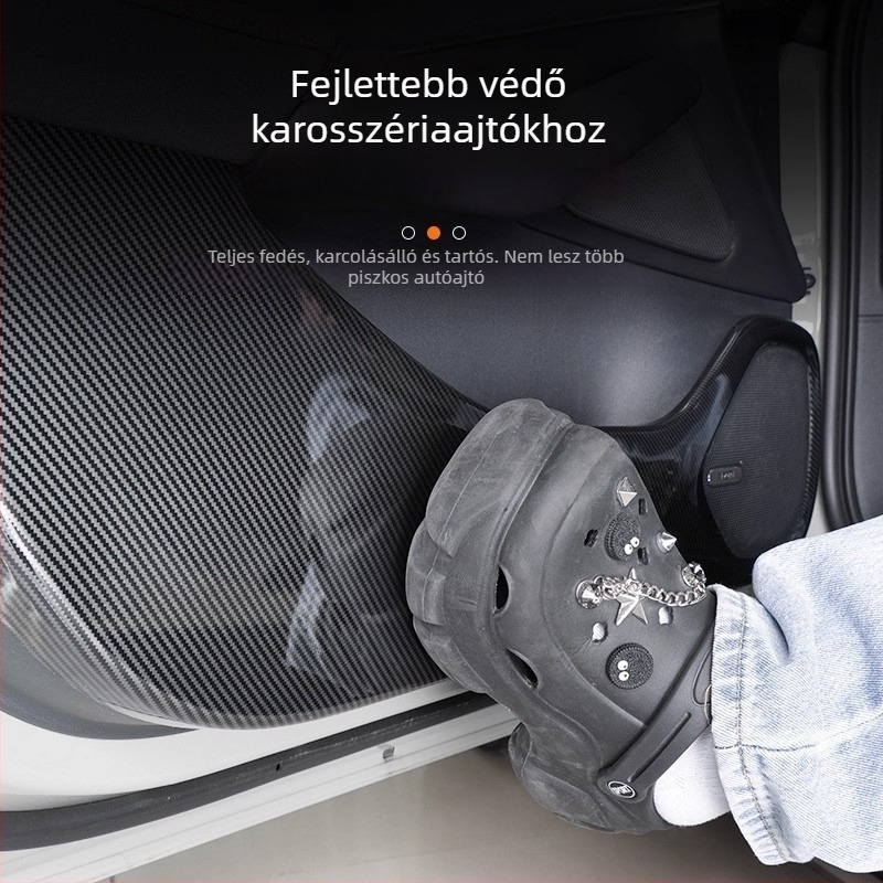 Fuhe ABS dekoratív autó oldalsó panel matrica, szénszálas minta, ragasztóval rögzíthető belső védelem, Xiaomi SU7/YU7 kompatibilis