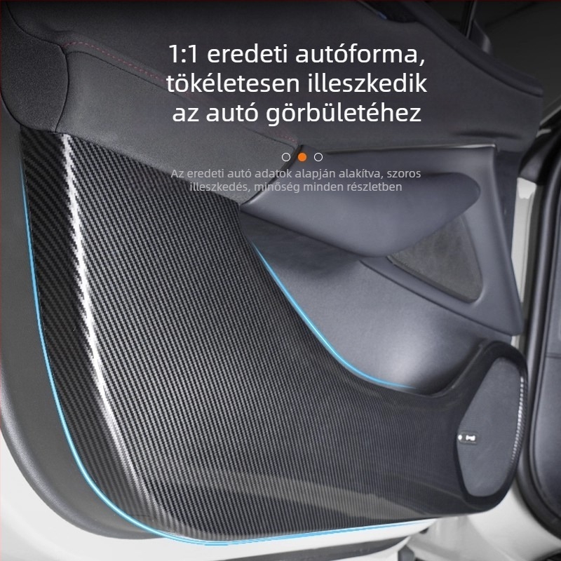 Fuhe ABS dekoratív autó oldalsó panel matrica, szénszálas minta, ragasztóval rögzíthető belső védelem, Xiaomi SU7/YU7 kompatibilis