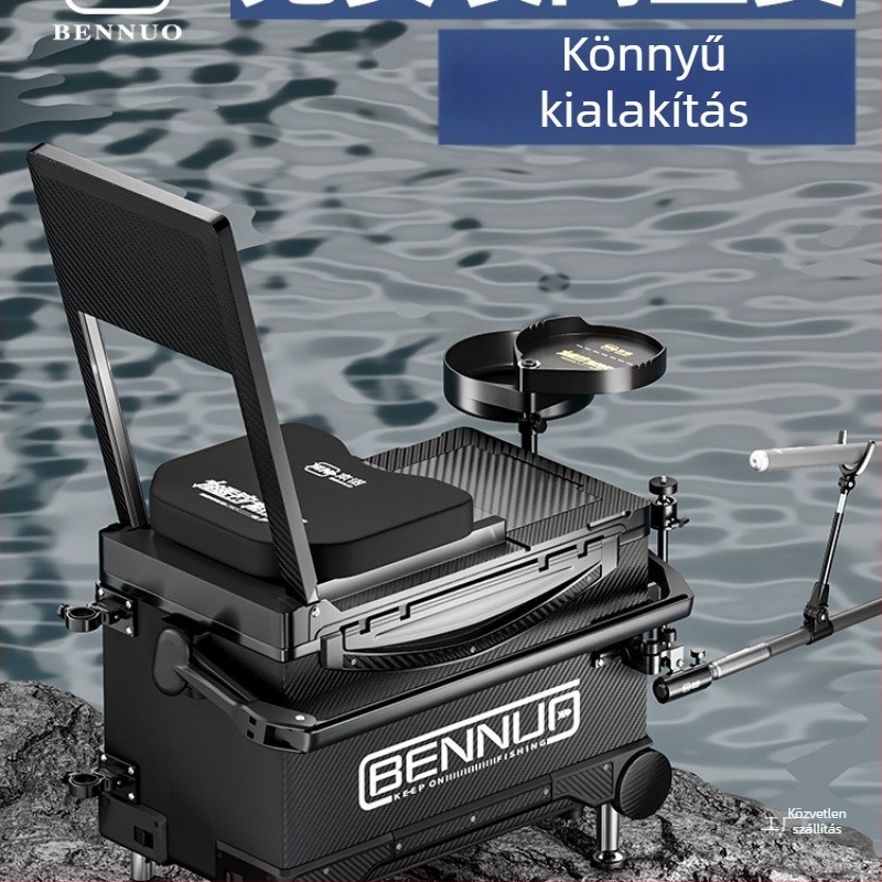 Ultra könnyű horgász doboz készlet, PP anyagból, többször funkciójú ülő doboz, állítható lábplatform és kerekek