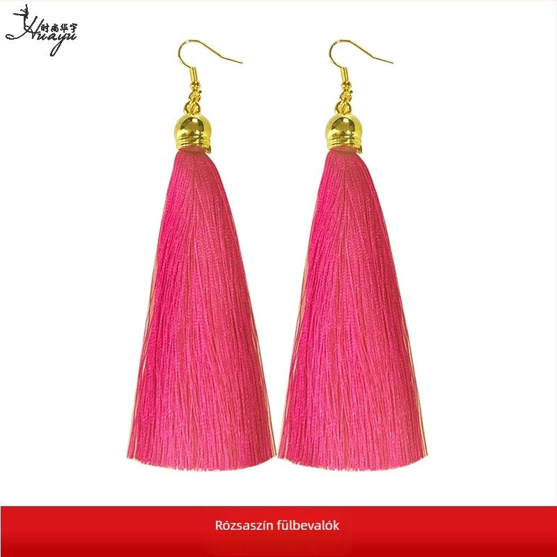 Függő tollas fülbevalók Xiaoxiangfeng stílusban, friss és édes dizájn, nőknek, titanötvözet szárak, sprayfényezés