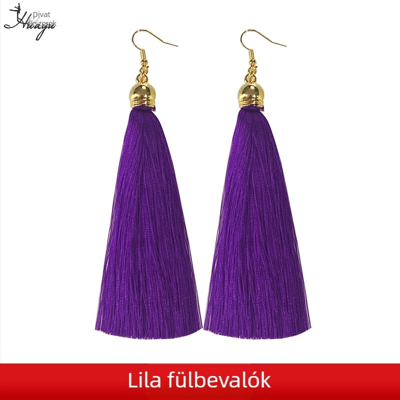 Függő tollas fülbevalók Xiaoxiangfeng stílusban, friss és édes dizájn, nőknek, titanötvözet szárak, sprayfényezés