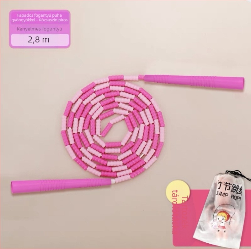 Gyerekeknek készült PU anyagú gyöngyös ugrókötél, állítható gyöngyös mintázat, 2.8