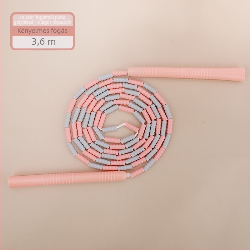 Gyerekeknek készült PU anyagú gyöngyös ugrókötél, állítható gyöngyös mintázat, 2.8