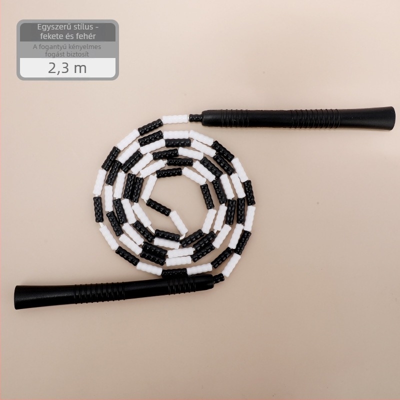 Gyerekeknek készült PU anyagú gyöngyös ugrókötél, állítható gyöngyös mintázat, 2.8