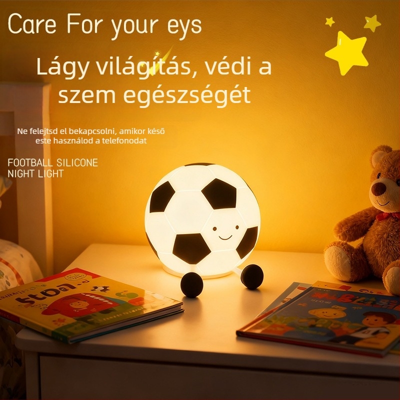 Kis éjjeli lámpa íróasztalhoz, állat alakú rajzfilmszerű design, szilikon árnyékoló, beépített akkumulátor, lépcsőzetes fényerő-szabályozás, időzítő