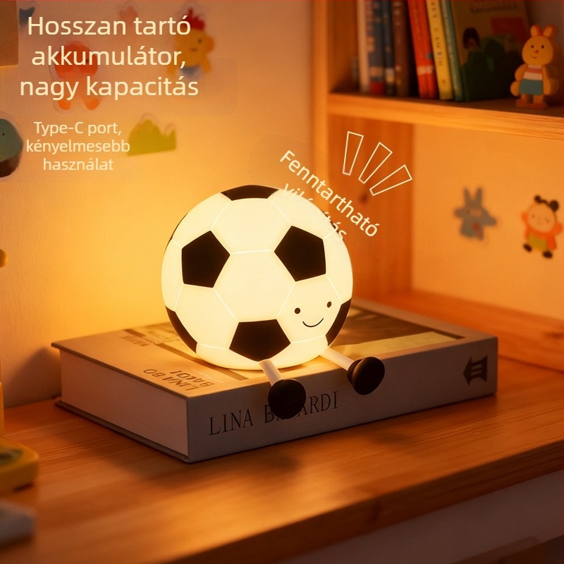 Kis éjjeli lámpa íróasztalhoz, állat alakú rajzfilmszerű design, szilikon árnyékoló, beépített akkumulátor, lépcsőzetes fényerő-szabályozás, időzítő