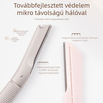 Cinkötvözetből készült szemöldök-trimmer uniszex, magas minőségű biztonságos precíziós borotva, cserélhető pengékkel