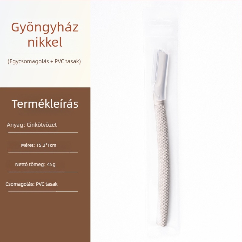Cinkötvözetből készült szemöldök-trimmer uniszex, magas minőségű biztonságos precíziós borotva, cserélhető pengékkel