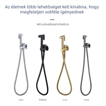 Szögletes csap szórópisztollyal bidet-készlet, falra szerelhető, egylyukú csap, réz/ rozsdamentes acél, belső átmérő 4 pont, nyomásos működés