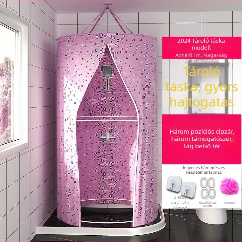 Kör alakú zuhanyzó sátor fürdőhöz, poliészter, modern stílus, japán rajzfilm minta, logó testreszabható