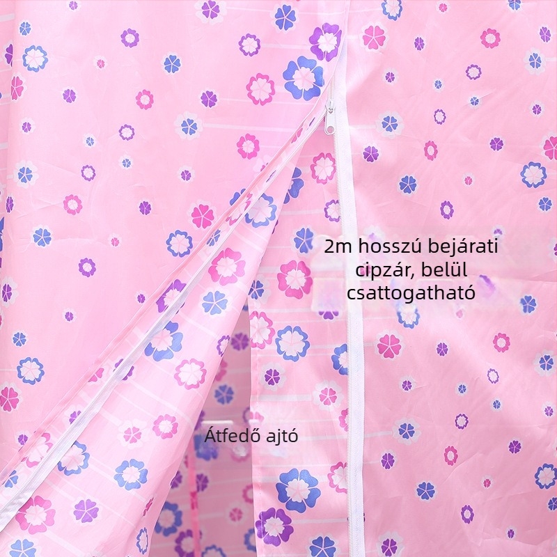 Kör alakú zuhanyzó sátor fürdőhöz, poliészter, modern stílus, japán rajzfilm minta, logó testreszabható