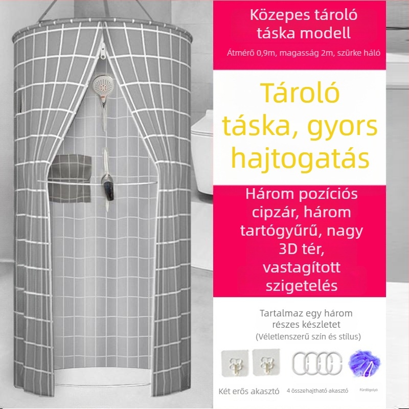 Kör alakú zuhanyzó sátor fürdőhöz, poliészter, modern stílus, japán rajzfilm minta, logó testreszabható