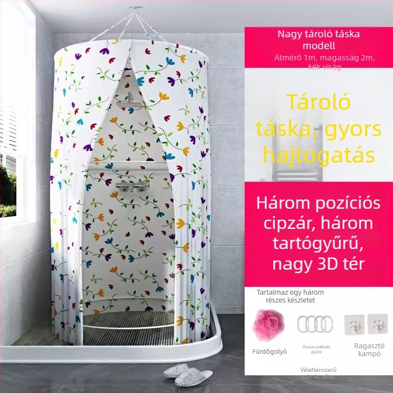Kör alakú zuhanyzó sátor fürdőhöz, poliészter, modern stílus, japán rajzfilm minta, logó testreszabható