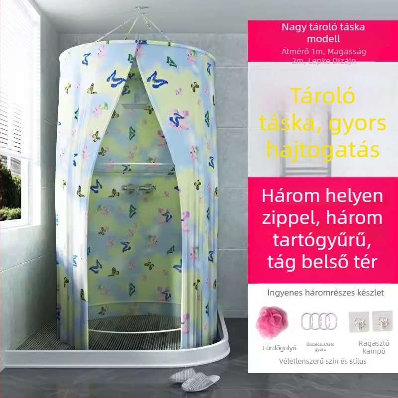 Kör alakú zuhanyzó sátor fürdőhöz, poliészter, modern stílus, japán rajzfilm minta, logó testreszabható